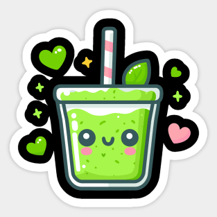 Cute Kawaii Green Smoothie for Vegans and Vegetarians | Kawaii Style Healthy Diet Sticker